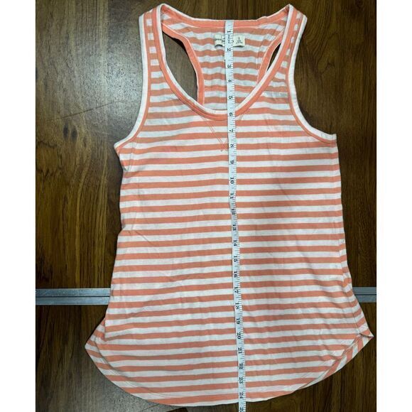 Women's Abercrombie & Fitch Orange & White Racerback Tank Top Size Small - Picture 5 of 6